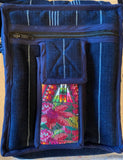 Best Seller!  Organizer pouch w/ multiple pockets and long strap in denim.  Available in 3 sizes
