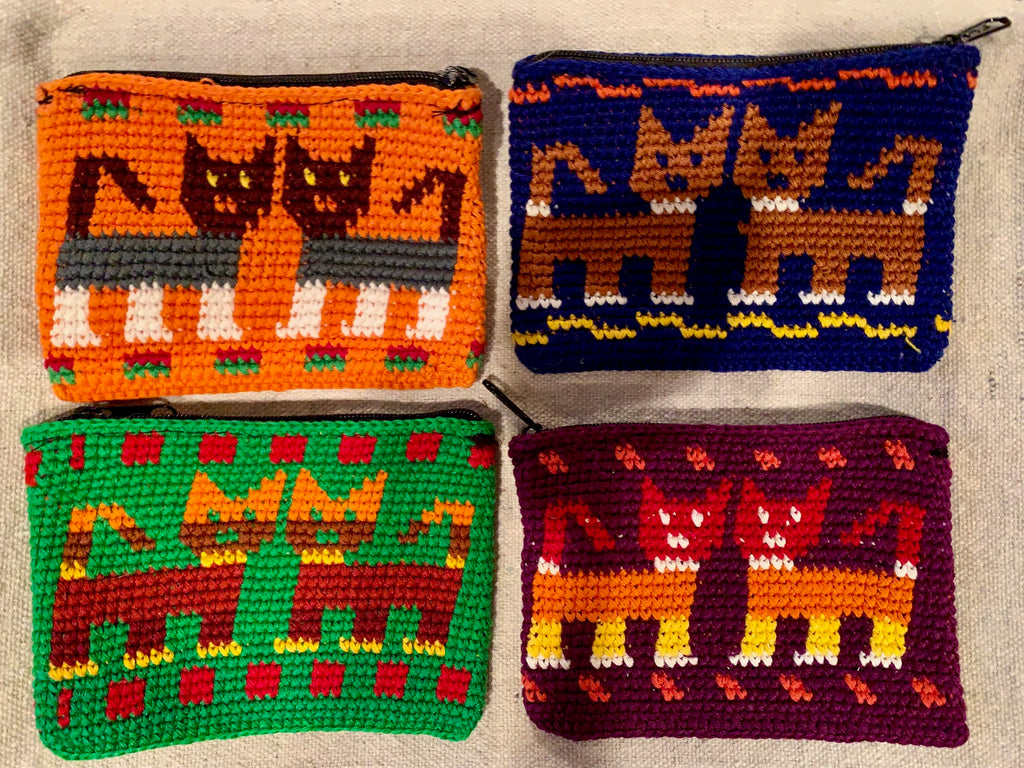 Crochet Cat Pouches 3 1/2" x 5"