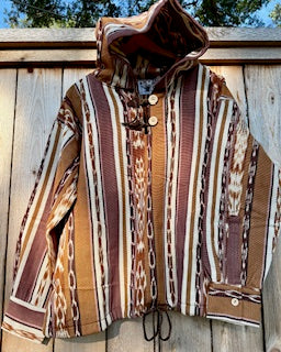 Hand-woven Guatemalan Ikat Tunic w/pockets and hood