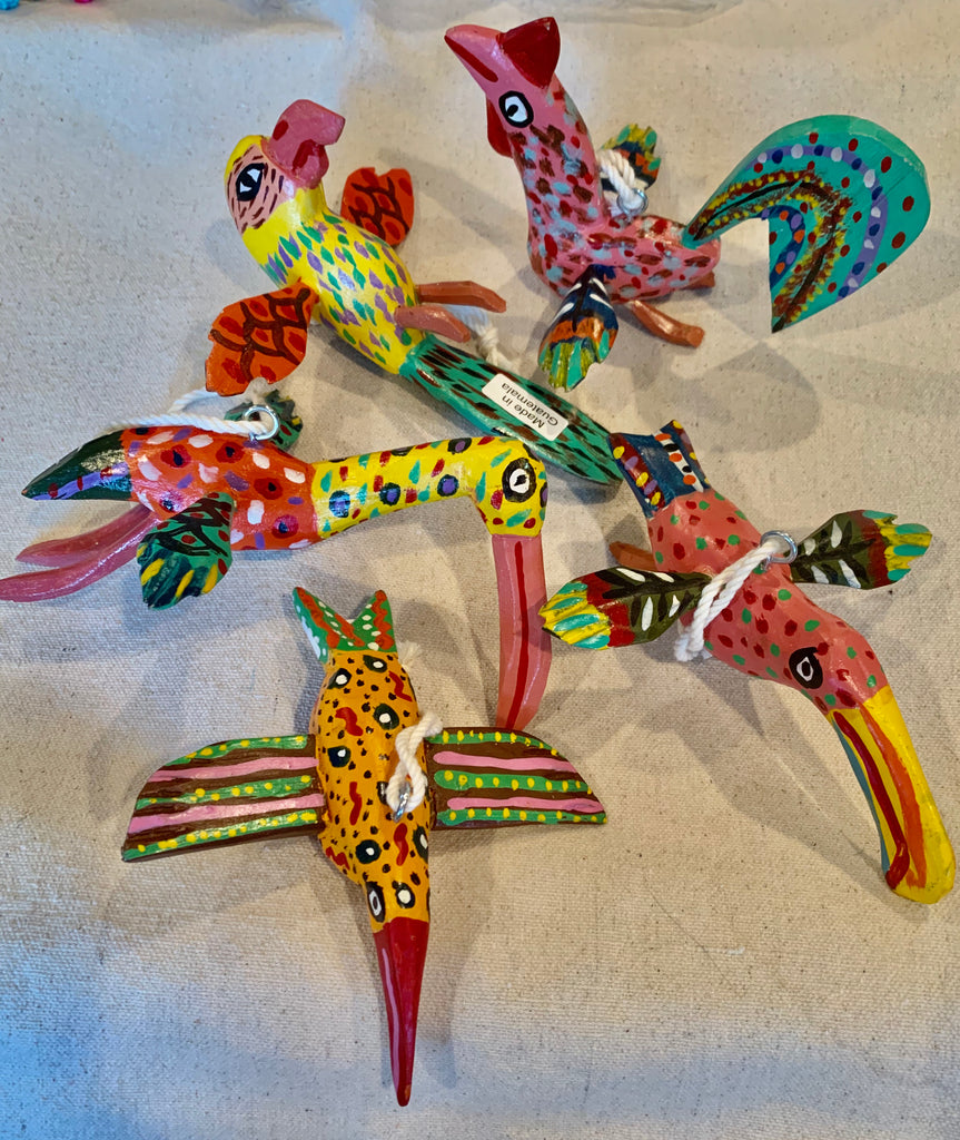 Folk art whimsical birds