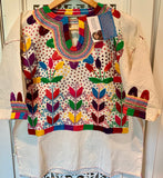 Mexican hand-embroidered corn motif blouse 7