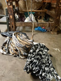 preparing the loom for the weaving of the Big Lebowski pants
