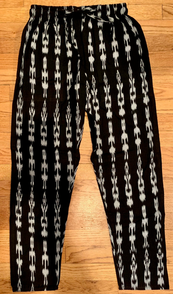 Black ikat pants