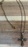 Cross with glass stones and adjustable chain