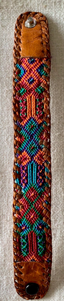 Textile and Leather Snap Bracelet #8
