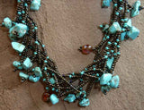 Bead and Stone Necklace w/ magnetic closure
