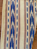 Newest!  Our newest cream with blue ikat bands.  Fabulous!