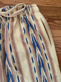 Newest!  Our newest cream with blue ikat bands.  Fabulous!