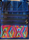 Best Seller!  Organizer pouch w/ multiple pockets and long strap in denim.  Available in 3 sizes