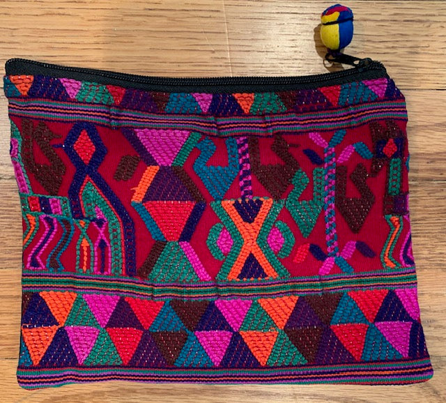 Large Pouch made from traditional Mayan textiles with extra pocket in back #9