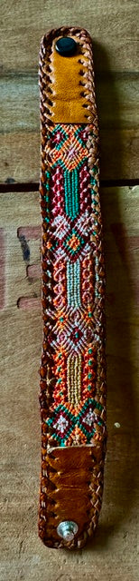 Textile and Leather Snap Bracelet #5