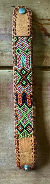 Textile and Leather Snap Bracelet #2