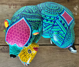 Bear with fish alebrije