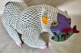 Polar Bear with fish alebrije