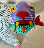 Polar Bear with fish alebrije
