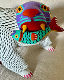 Polar Bear with fish alebrije
