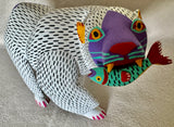 Polar Bear with fish alebrije