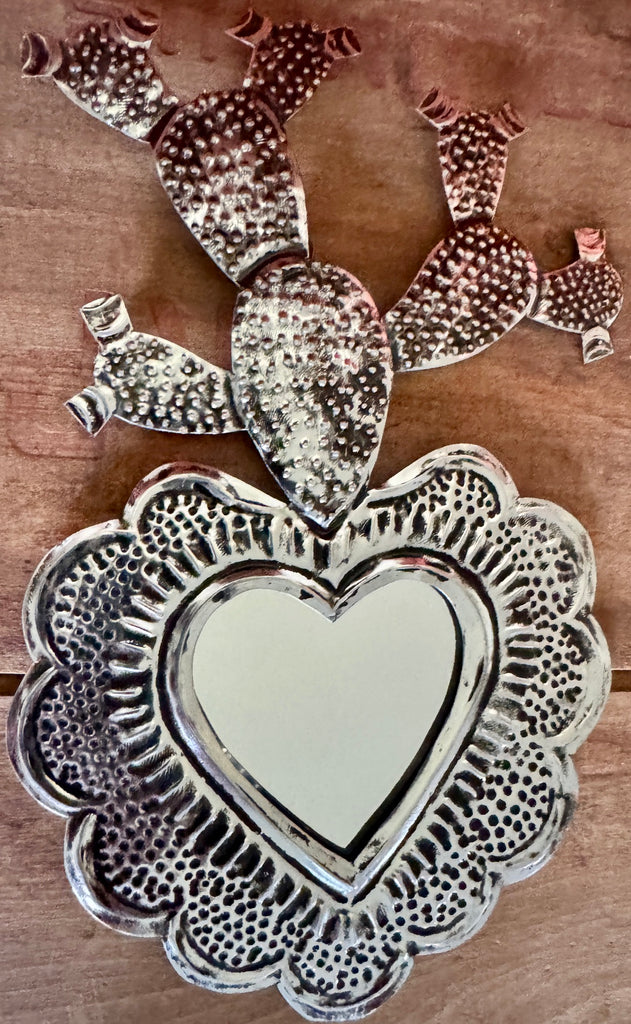Heart with mirror and cactus