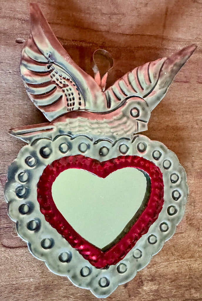 Heart with mirror and Peace Dove