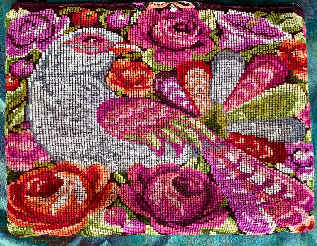 Large 2-sided vintage Mayan textile pouch