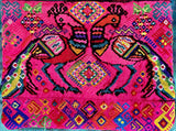 Large 2-sided vintage Mayan textile pouch