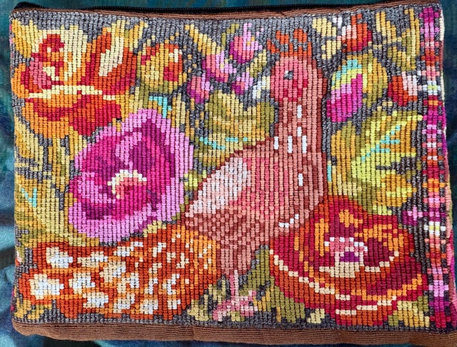 Large 2-sided vintage Mayan textile pouch