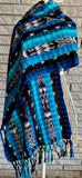 Light weight blue ikat shawl