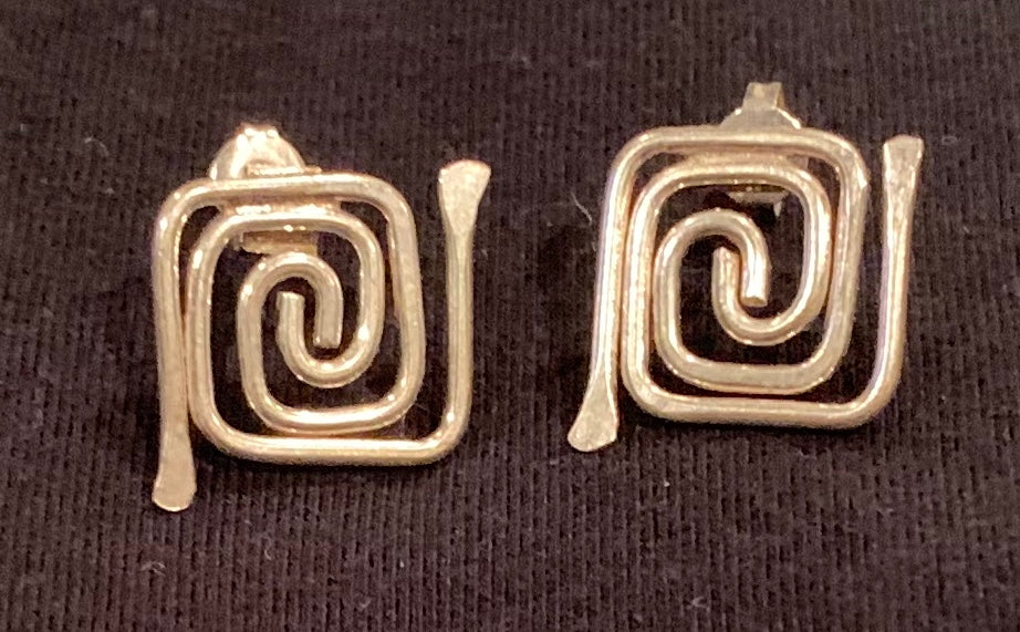 Sterling silver labyrinth earrings