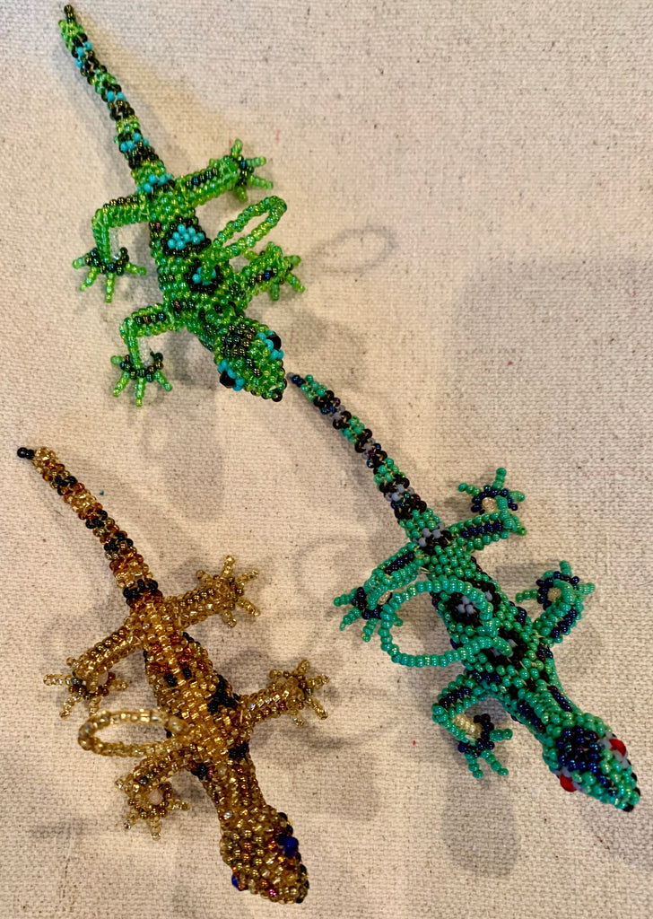 Beaded lizard ornaments
