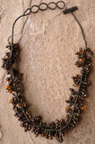 Bead and Stone Necklace - Brown