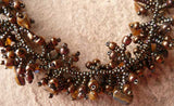 Bead and Stone Necklace - Brown
