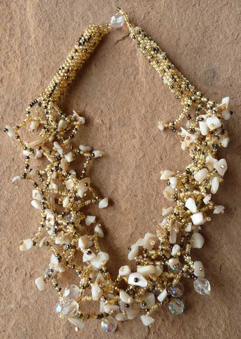 Bead and Stone Necklace #J027