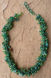 Bead and Stone Necklace - Green