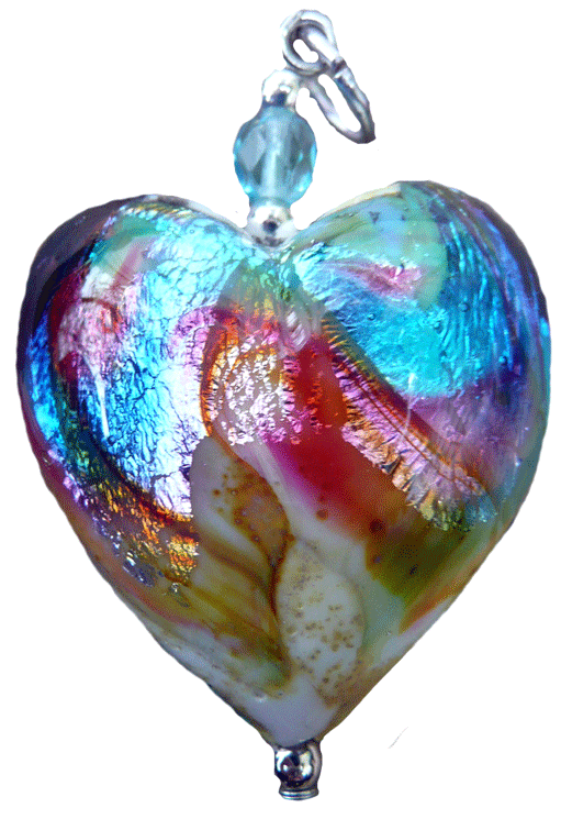 Stunning Italian Glass Heart #051
