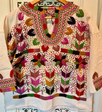 Mexican hand-embroidered corn motif blouse 5