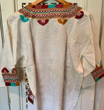 Mexican hand-embroidered corn motif blouse 8