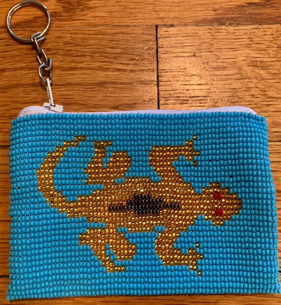 beaded zippered pouch
