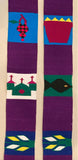 Clerical Stole w/ Symbols - wide in purple