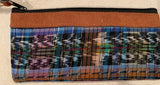 Pouch made from traditional Mayan textiles with leather trim #6