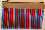 Pouch made from traditional Mayan textiles with leather trim #9