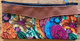 Pouch made from traditional Mayan textiles with leather trim #3