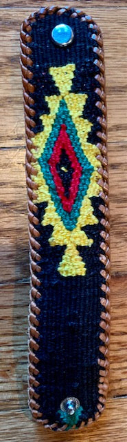 Textile and Leather Snap Bracelet #15