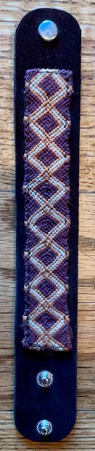 Textile and Leather Snap Bracelet #10