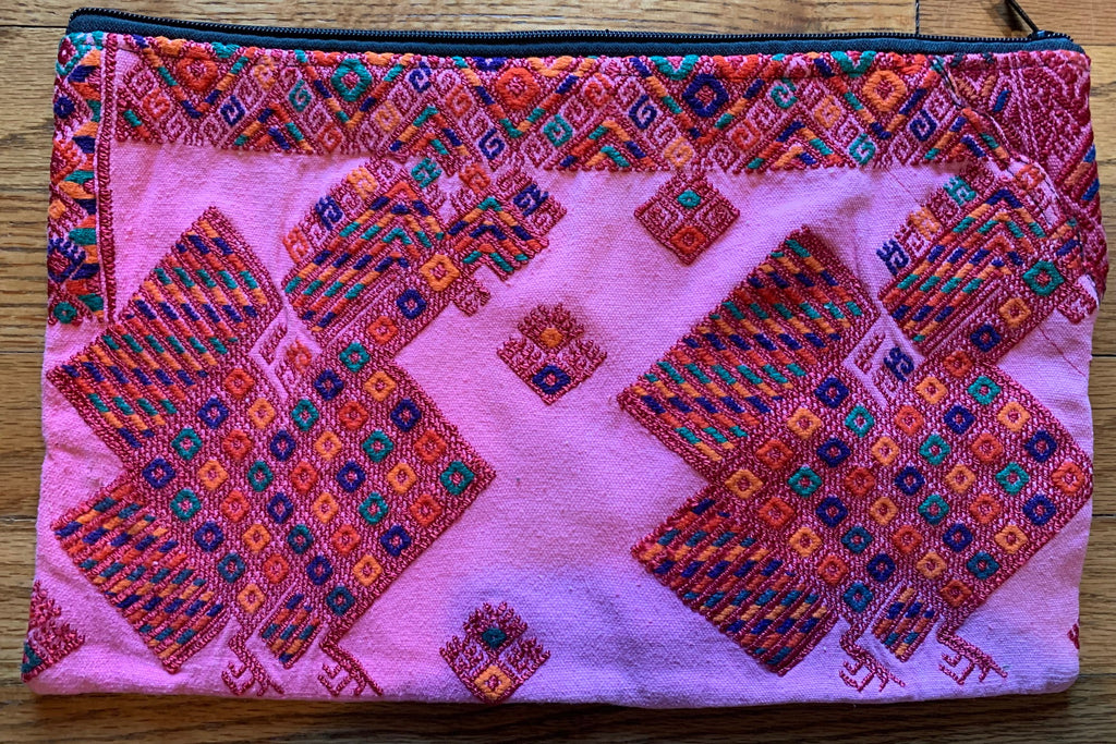 Zippered Pouch w/ Woven Peacocks from Nahuala 13