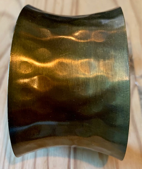 Hammered gold metal cuff bracelet