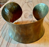 Hammered gold metal cuff bracelet