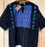 Hand-woven tunic (blue inset) #3 in Large