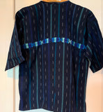 Hand-woven tunic (blue inset) #3 in Large