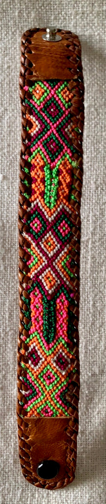 Textile and Leather Snap Bracelet #1