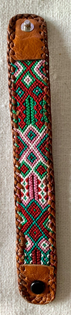 Textile and Leather Snap Bracelet #9